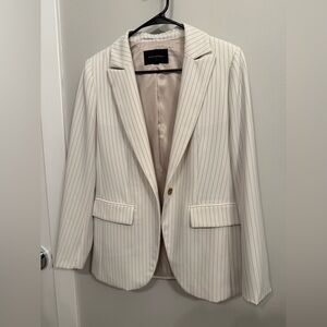 Banana Republic Cream Pinstripe Blazer